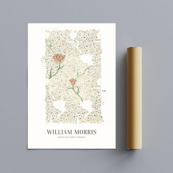 William Morris Art Print - Garden Tulip, Victorian Decor, Modern Farmhouse, Gallery Matte
