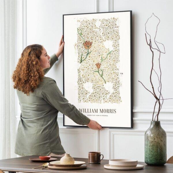 William Morris Art Print - Garden Tulip, Victorian Decor, Modern Farmhouse, Gallery Matte