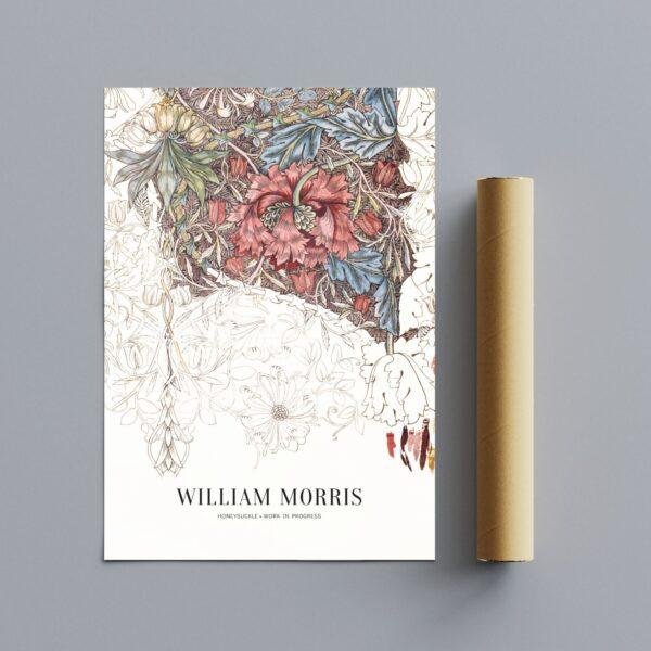 William Morris Art Print - Honeysuckle, Victorian Decor, Modern Farmhouse, Gallery Matte