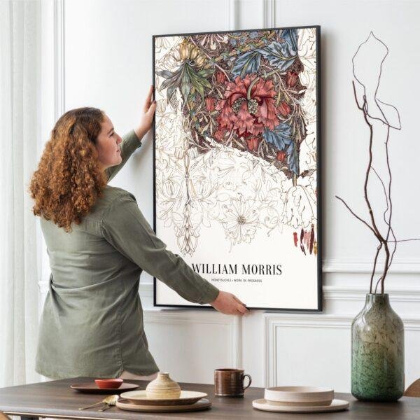 William Morris Art Print - Honeysuckle, Victorian Decor, Modern Farmhouse, Gallery Matte