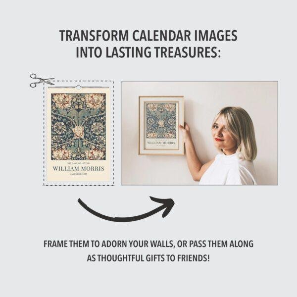 William Morris - Honeysuckle, Calendar for Home, Victorian Design, Semi-Glossy Paper