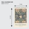 William Morris - Honeysuckle, Calendar for Home, Victorian Design, Semi-Glossy Paper