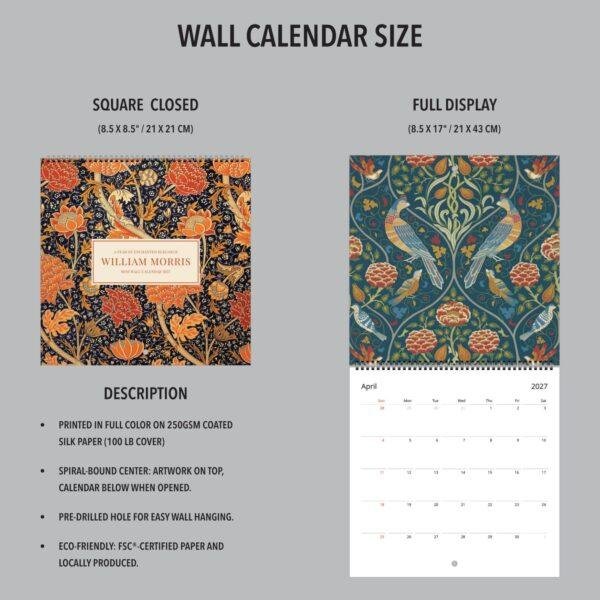 William Morris - Honeysuckle, Wall Planner, Victorian Pattern, Semi-Glossy Paper
