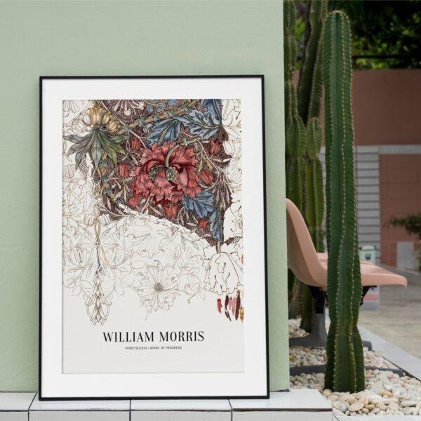 William Morris Art Print - Honeysuckle, Victorian Decor, Modern Farmhouse, Gallery Matte