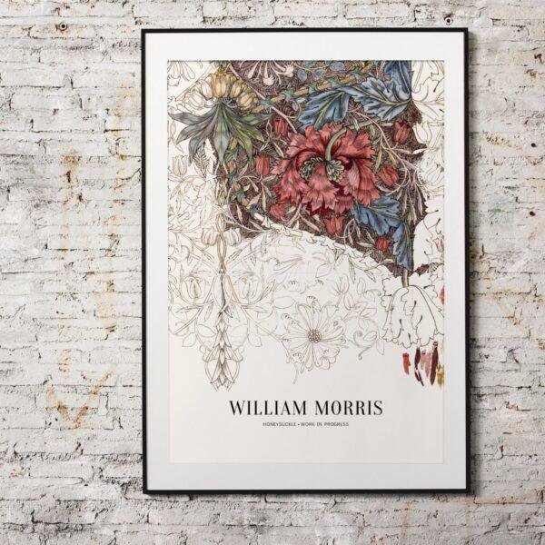 William Morris Art Print - Honeysuckle, Victorian Decor, Modern Farmhouse, Gallery Matte