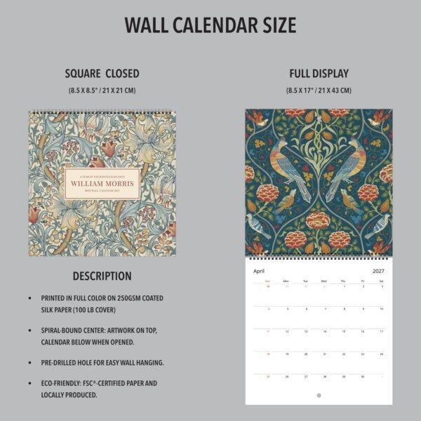 William Morris - Lily, Wall Planner, Victorian Pattern, Semi-Glossy Paper