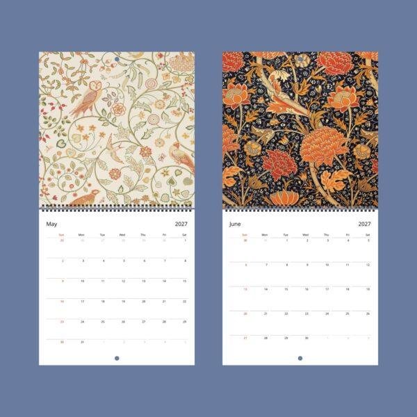 Mini Wall Calendar William Morris (3) William Morris - The Brook, Wall Planner, Victorian Pattern, Semi-Glossy Paper