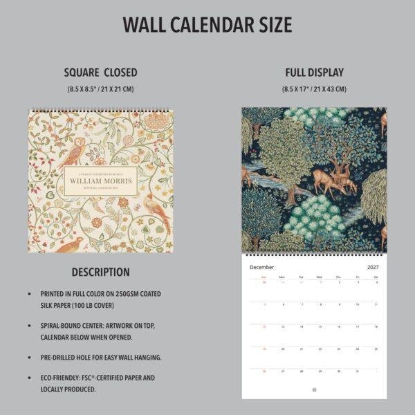 The Brook (4) William Morris - The Brook, Wall Planner, Victorian Pattern, Semi-Glossy Paper