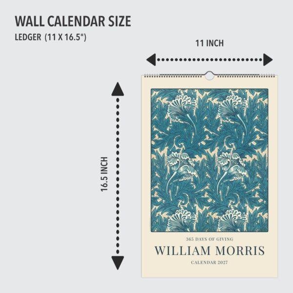 William Morris - Tulip, Calendar for Home, Victorian Design, Semi-Glossy Paper