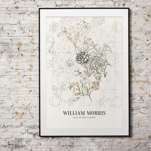 Wild Tulip (10) William Morris Art Print - Wild Tulip, Victorian Decor, Modern Farmhouse, Gallery Matte