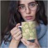 William Morris Coffee Cup - Chrysanthemum, 11oz Ceramic Mug