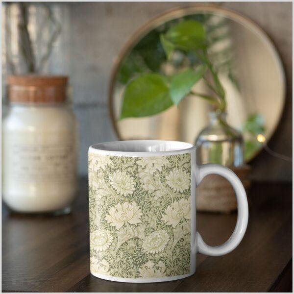 William Morris Coffee Cup - Chrysanthemum, 11oz Ceramic Mug