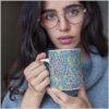 William Morris Coffee Cup - Pomegranate, 11oz Ceramic Mug