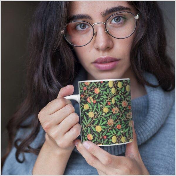 William Morris Coffee Cup - Fruits, 11oz Ceramic Mug