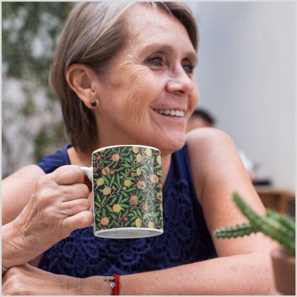William Morris Coffee Cup - Fruits, 11oz Ceramic Mug