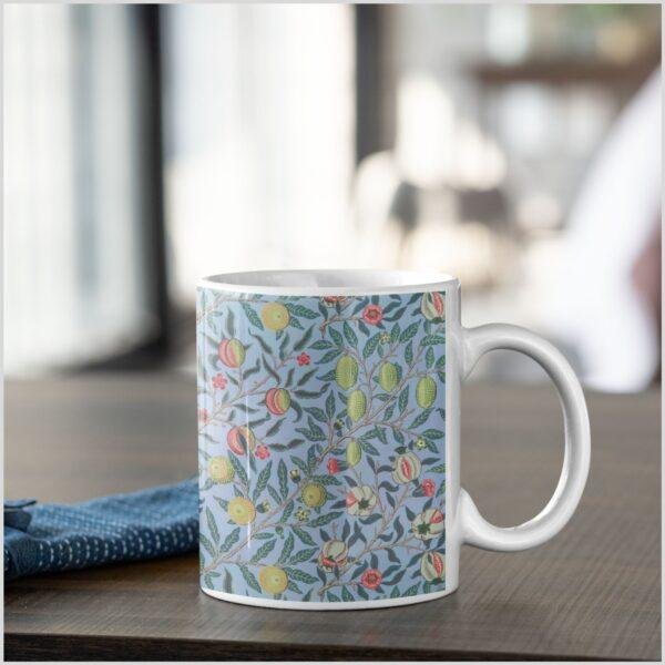 William Morris Coffee Cup - Pomegranate, 11oz Ceramic Mug