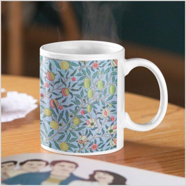 William Morris Coffee Cup - Pomegranate, 11oz Ceramic Mug