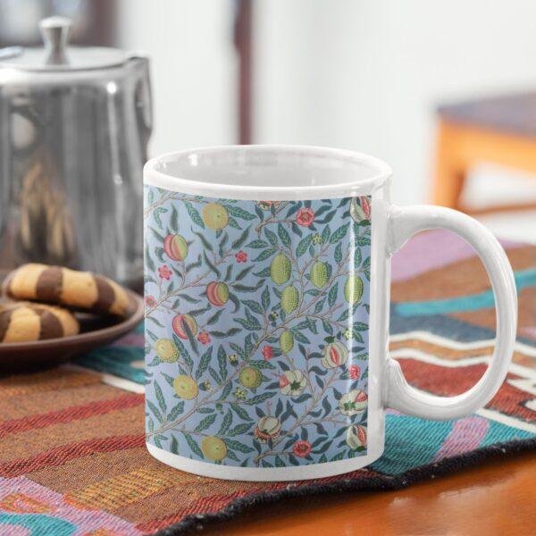 William Morris Coffee Cup - Pomegranate, 11oz Ceramic Mug