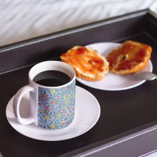 William Morris Coffee Cup - Pomegranate, 11oz Ceramic Mug