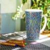 William Morris 17oz Ceramic Mug (38) William Morris Coffee Cup – Pomegranate, 17oz Ceramic Mug