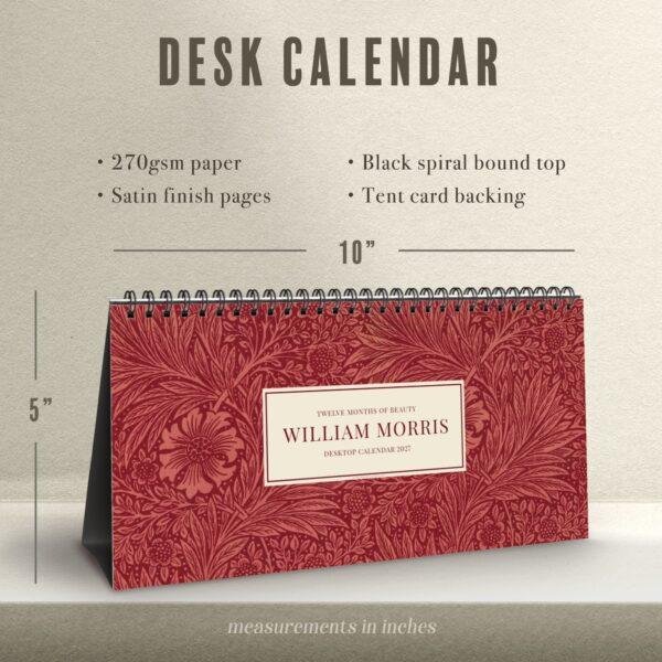 William Morris - Marigold, Desk Calendar, Victorian Design, Semi-Glossy Paper