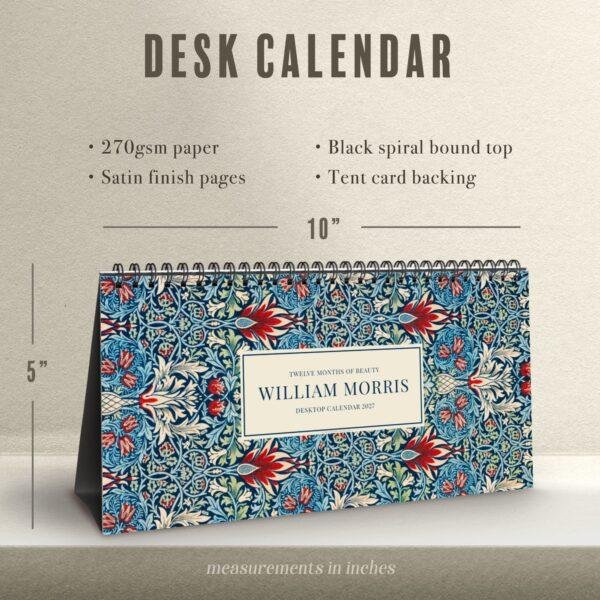 William Morris - Snakeshead, Desk Calendar, Victorian Design, Semi-Glossy Paper