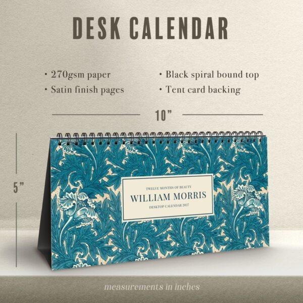 William Morris - Tulip, Desk Calendar, Victorian Design, Semi-Glossy Paper