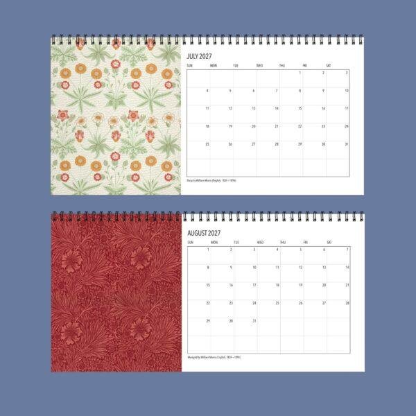 William Morris - Strawberry Thief, Desk Calendar, Victorian Design, Semi-Glossy Paper