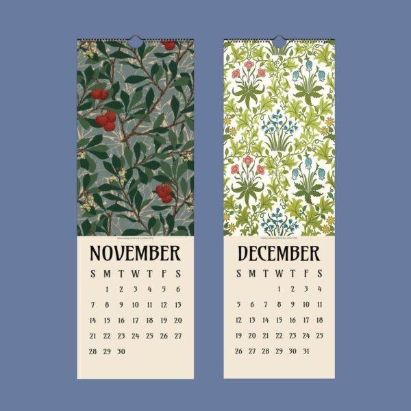 William Morris Slim Wall Calendar v1.0 (10) William Morris - Daffodil, Slim Wall Calendar, Victorian Design, Semi-Glossy Paper