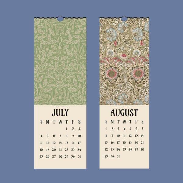 William Morris Slim Wall Calendar v1.0 (8) William Morris - Daffodil, Slim Wall Calendar, Victorian Design, Semi-Glossy Paper