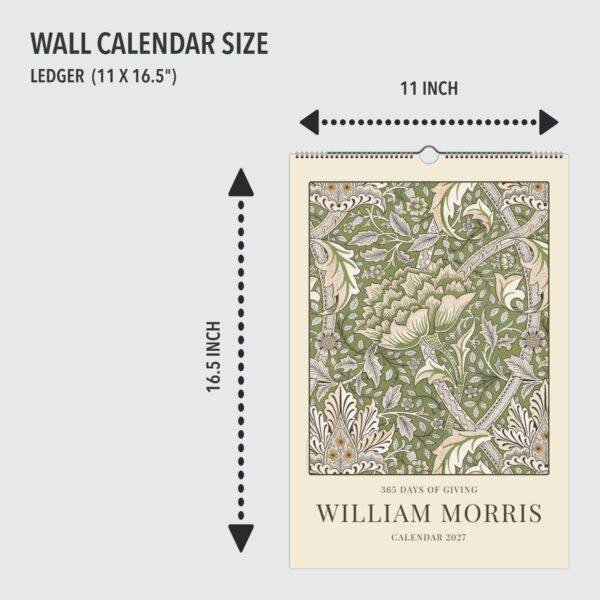 William Morris - Windrush, Calendar for Home, Victorian Design, Semi-Glossy Paper