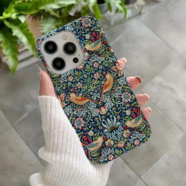 William Morris Phone Case - Strawberry Thief, iPhone 17 Cover, Arts & Crafts, Polycarbonate Shell