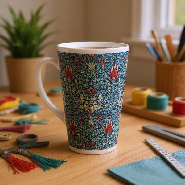 William Morris Mug - Snakeshead Floral Design, Ceramic Coffee Cup