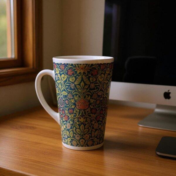 William Morris Mug - Violet & Columbine Floral Design, Ceramic Coffee Cup