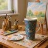 William Morris Mug - Snakeshead Floral Design, Ceramic Coffee Cup