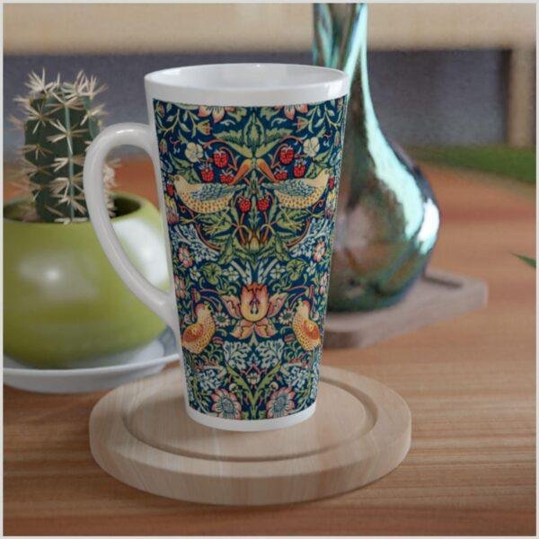 William Morris Mug - Strawberry Thief Floral Design, Ceramic Coffee Cup