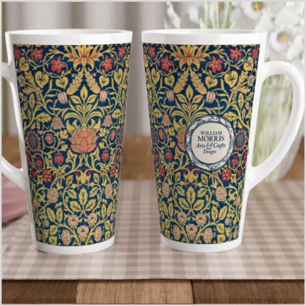 William Morris Mug - Violet & Columbine Floral Design, Ceramic Coffee Cup