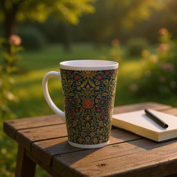 William Morris Mug - Violet & Columbine Floral Design, Ceramic Coffee Cup